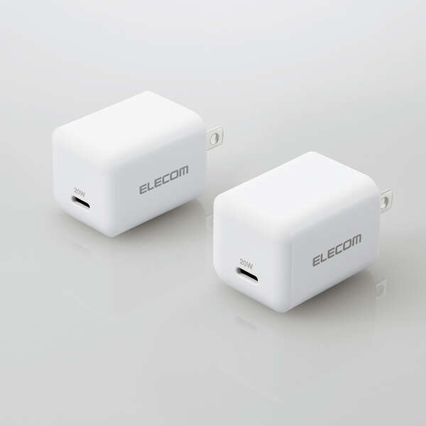［エレコム］MPA-ACCP27WH USB Power Delivery 20W AC充電器 2個入(C×1)