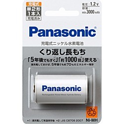 ［Panasonic］ニッケル水素電池 単2形 BK-2MGC/1
