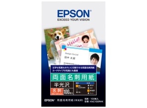 ［EPSON］両面名刺用紙<半光沢> KNC100RHK