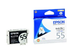 ［EPSON］インクカートリッジ (55) ICLGY55 ライトグレー