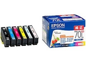 ［EPSON］インクカートリッジ (70) IC6CL70L 増量６色パック