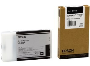 ［EPSON］インクカートリッジ (38) ICBK38A フォトブラック 110ml