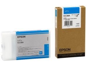 ［EPSON］インクカートリッジ (38) ICC38A シアン 110ml