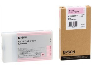 ［EPSON］インクカートリッジ (38) ICVLM38A ビビットライトマゼンタ 110ml