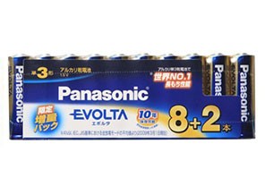［Panasonic］EVOLTA LR6EJSP/10S 単3形 8+2本 増量パック
